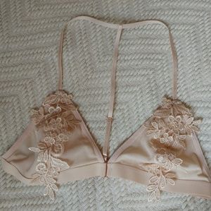 Stitched Floral nude bralette
